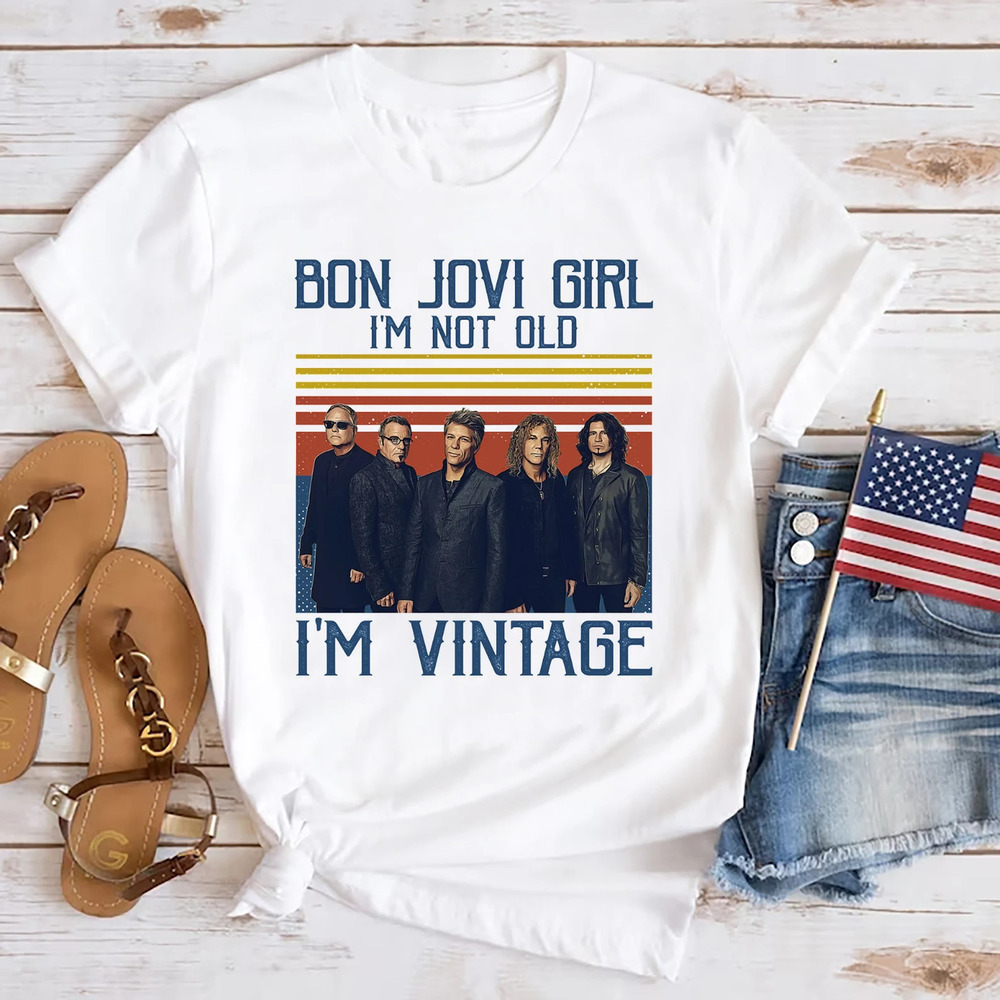 Bon Jovi Im Not Old Im Vintage 80s Retro Graphic Fan Streetwear Concert T-Shirt